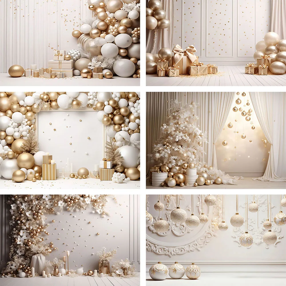 Mehofond Christmas Glitter European Wall Backdrop Xmas Tree Snowman Snowflake Bells Family Party Photography Background Studio