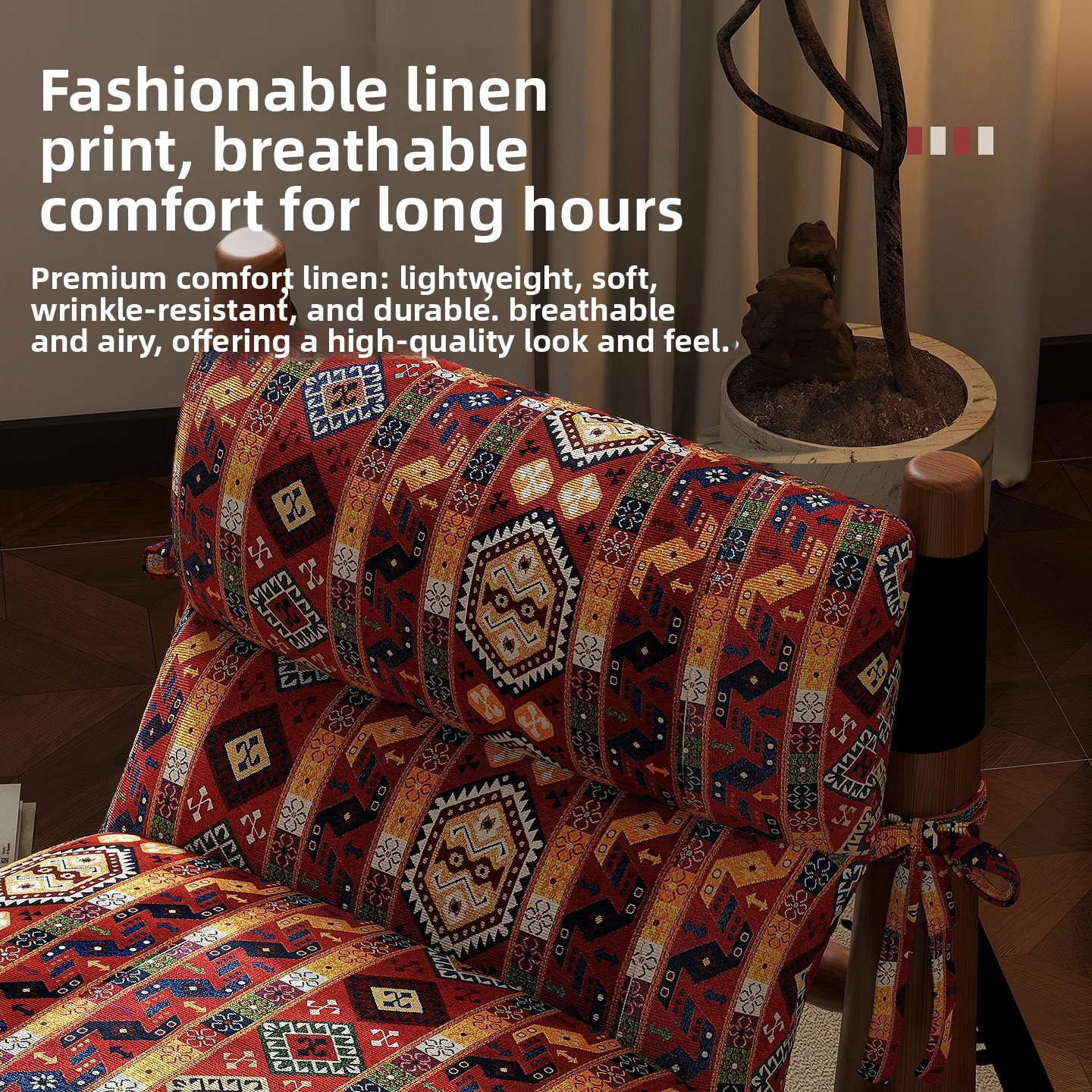 Bohemian style solid wood baseball chair household living room ancient single leisure chair atmosphere sofa chair