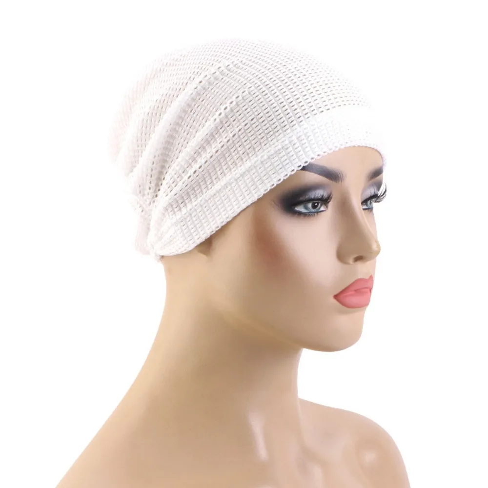Versatile Multicolor Crinkle Hijab Turban Elastic Soft Headscarf Crinkle Texture Solid Color Turban Headwrap Chemotherapy Care