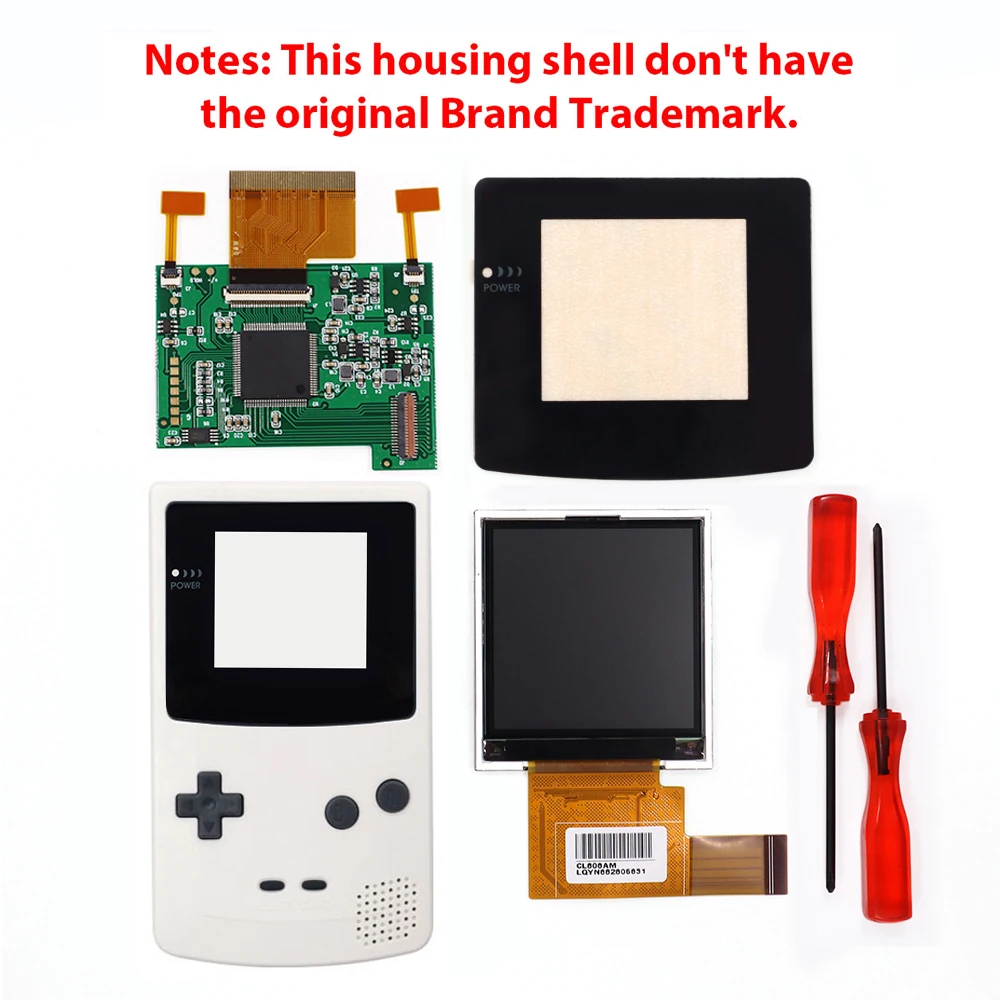 2.2 INCH IPS LCD Screen For GBC Backlight Color Adjust for Gameboy Color Smaller Display Size No cut shell image 3