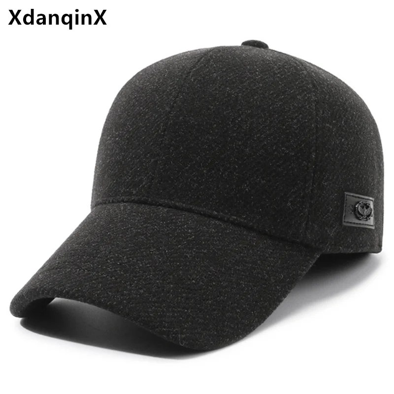 

New Winter Men's Cap Plush Thickened Warm Baseball Cap Coldproof Earmuffs Hats Golf Caps For Men Cycling Hat Gorras Snapback Cap