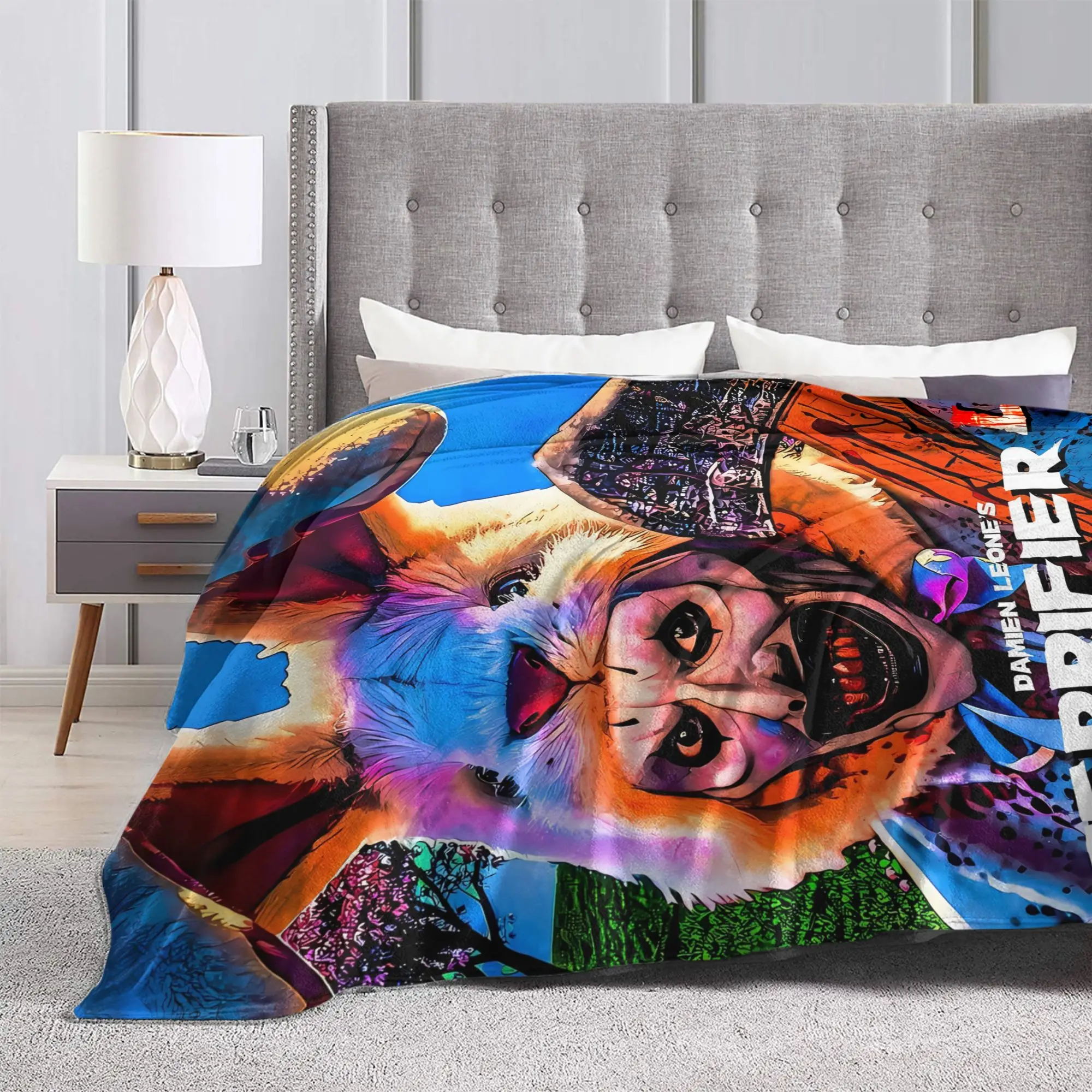 Terrifier Movie Blanket Quality Warm  Throw Blanket Winter Girls Boys Home Decor Fluffy Bedspread