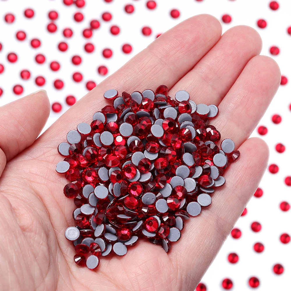 SS6-SS30 Größen Hotfix Strasssteine Superhelles Glas Strass Eisen auf Kristall für Nail Art Kleidungsstück Stoffdekorationen – Detail 14