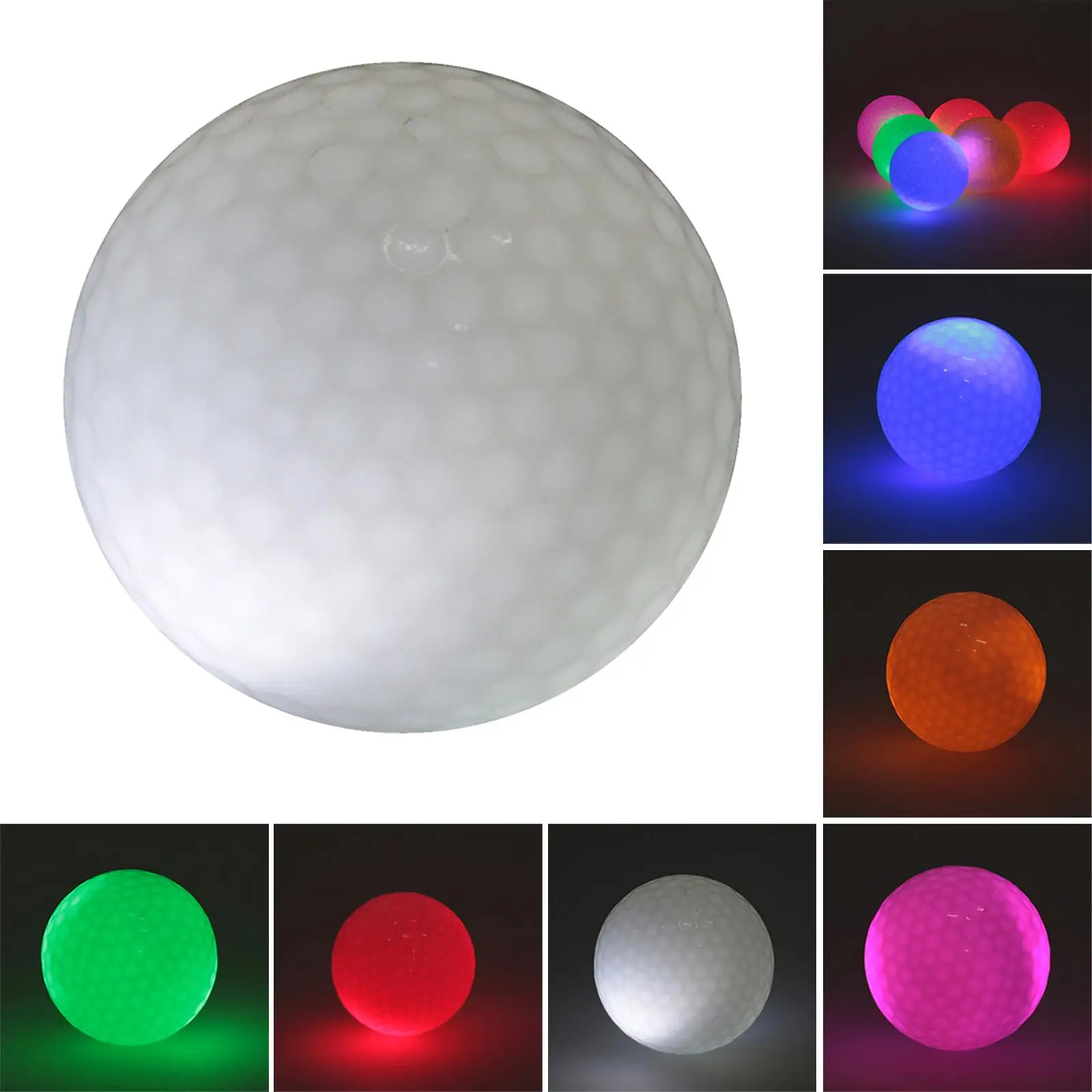 Glow in The Dark Golf Balls Night Luminous Rechargeable Constant Colors Light