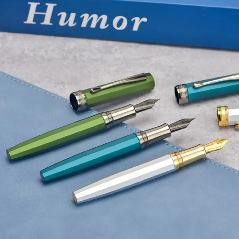 A+Hongdian N11 Füllfederhalter EF/F Feder und Konverter, polygonaler Geschenkstift aus Aluminiumlegierung
