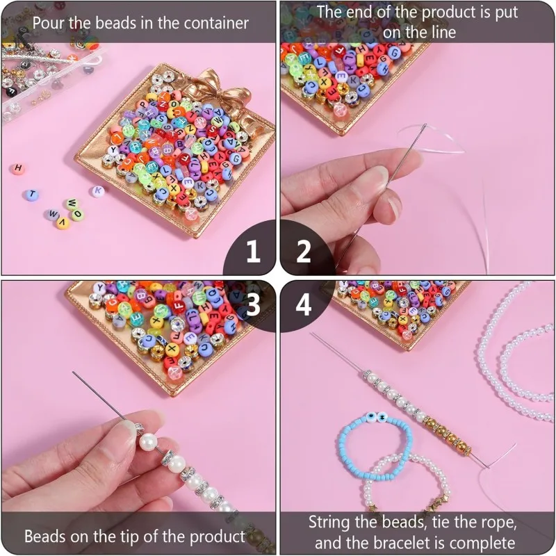 2pcs Beaded Needles With Steel Needles, Long And Thin Beaded Leads, Side Threaded Hooks And Beads For DIY Handmade Jewelry