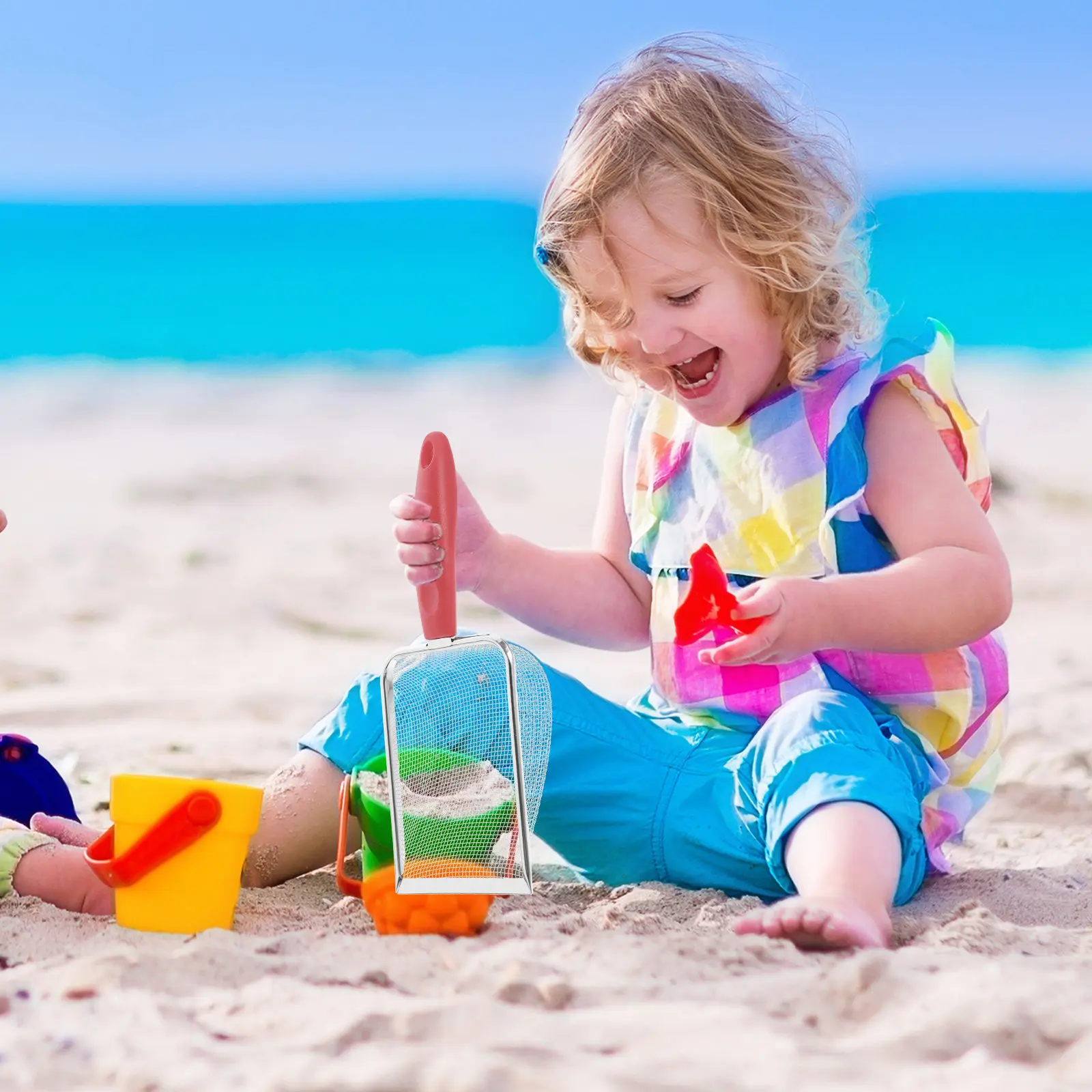 

Совок-сетка из нержавеющей стали для пляжа: для фильтрации песка и поиска ракушек, превосходная работа по мокрому песку, изысканное исполнение, удобство использования