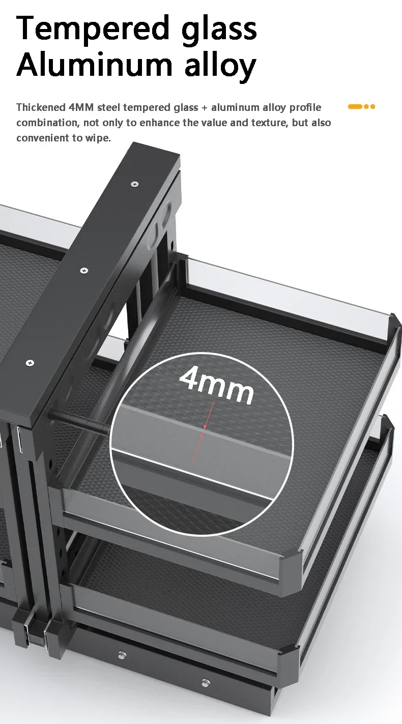 New 2024 Magic Corner Unit Stainless Steel Universal Storage Pull Out Basket For Kitchen Cabinet Drawer