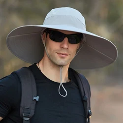 Trekking Hiking Bucket Hats Outdoor Anti-UV Jungle Caps Wide Brim Sun Hat Men Women Fishing Hiking Travel Cap Large Panama Hats