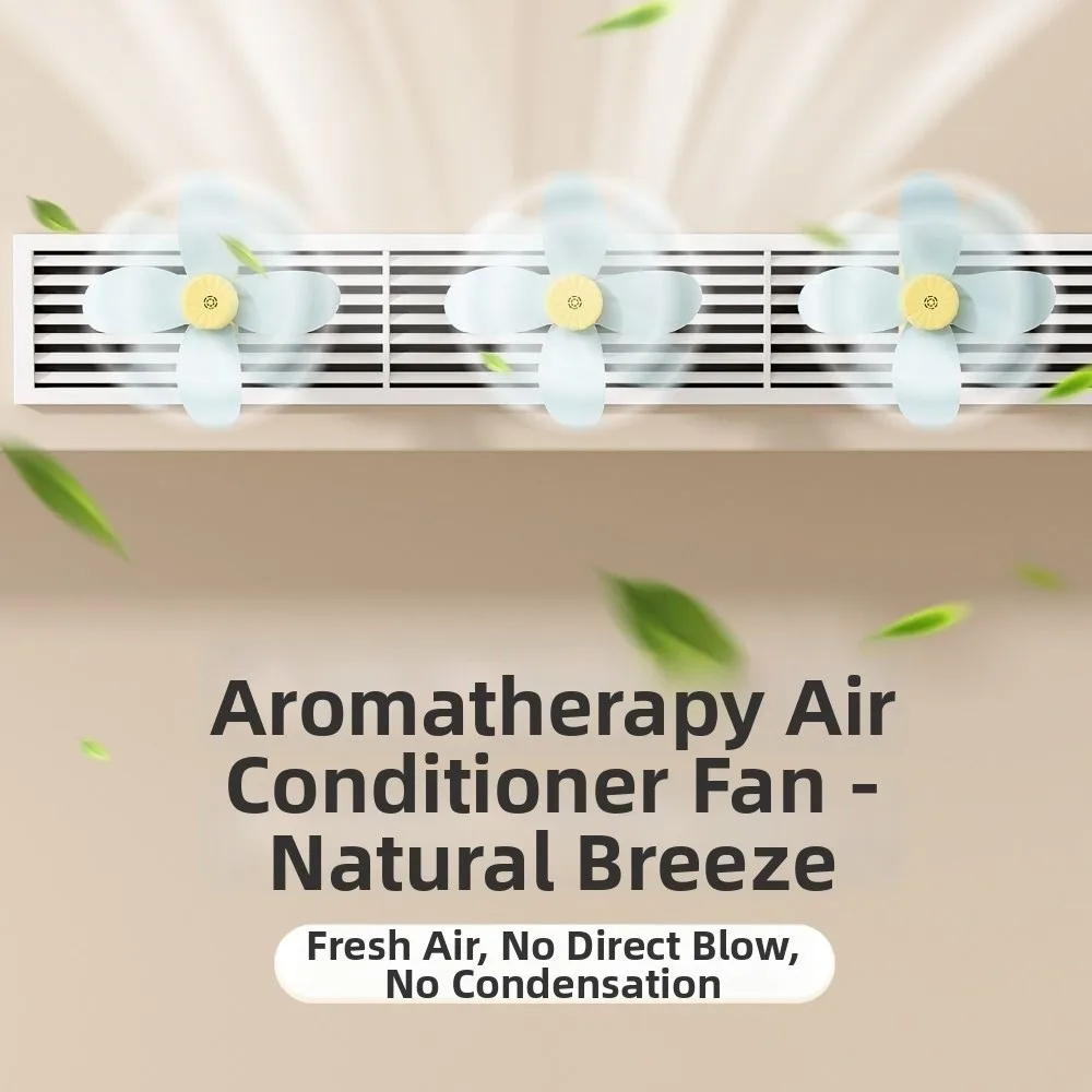 1/3Pcs Wall Mounted Air Conditioning Ventilator Windmill Shaped Anti Direct Blowing Air Conditioner Vent Fan Windproof Silent
