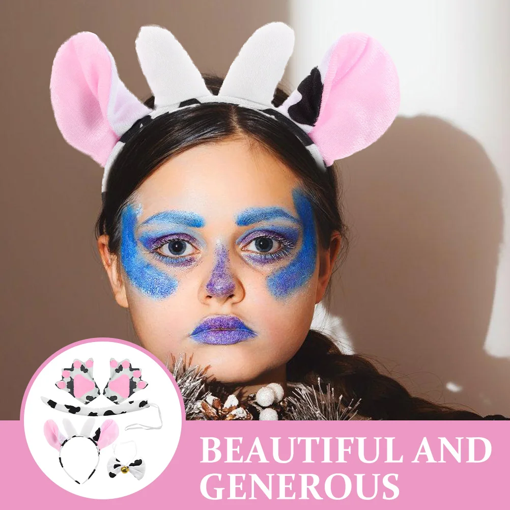 1 مجموعة البقرة عقال الذيل ربطة القوس فيونكة زي مجموعة نسيج مريح للحزب تأثيري الحدث صورة تبادل لاطلاق النار ملحقات للتزيين #3