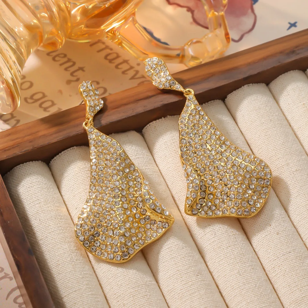 

Винтажные ретро преувеличенные модные роскошные тяжелые серьги для рукоделия с бриллиантами, нерегулярные шпильки, легкие роскошные высококачественные серьги