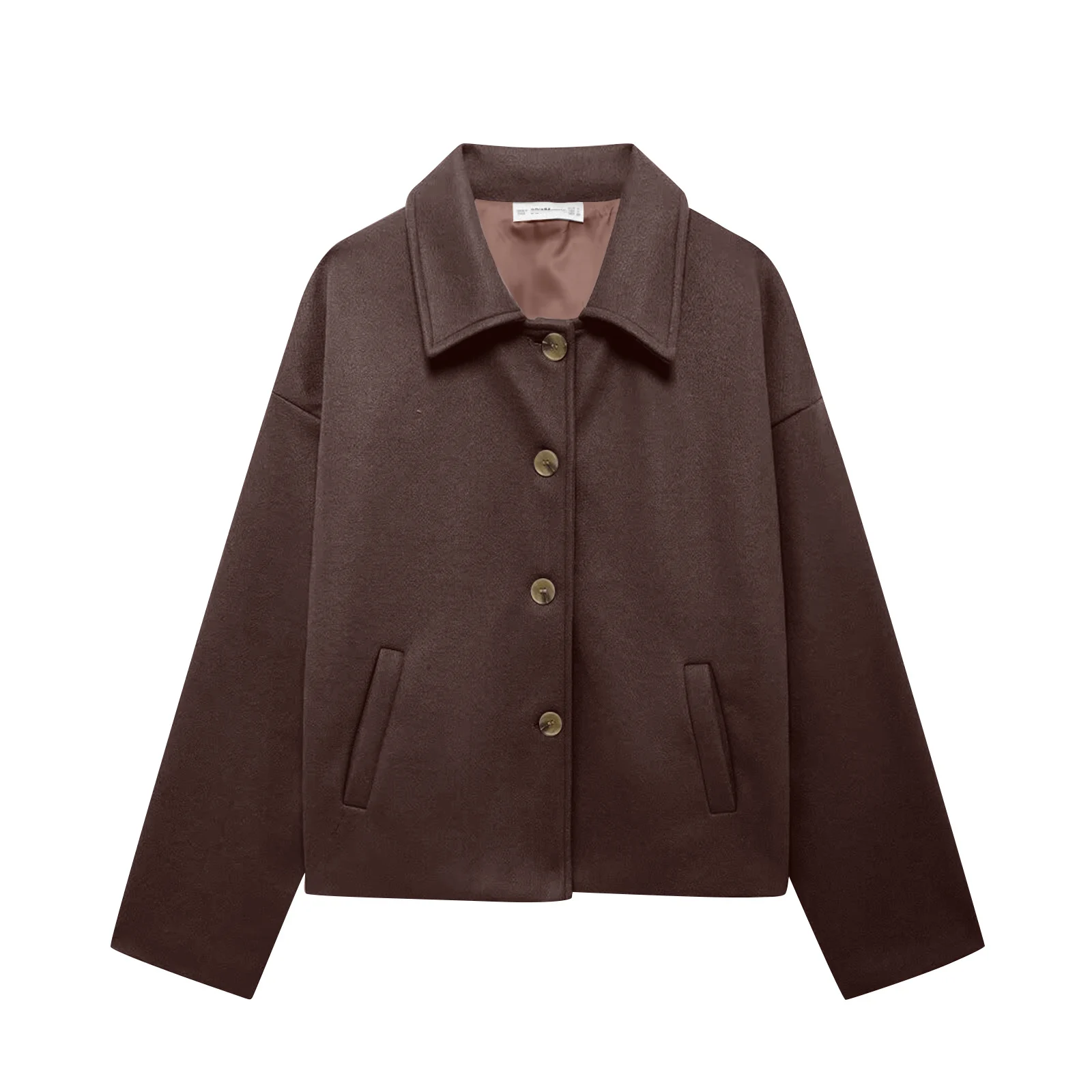 

Зимняя женская однотонная модная повседневная куртка-пилот с длинными рукавами и пуговицами, подходящая для повседневной носки на открытом воздухе