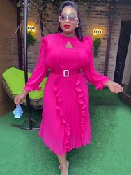 Long Sleeve Chiffon Dresses For Women 2026 Autumn Africa Clothing Wedding Party Evening Gown Dubai Abaya Elegant Ladies Overalls