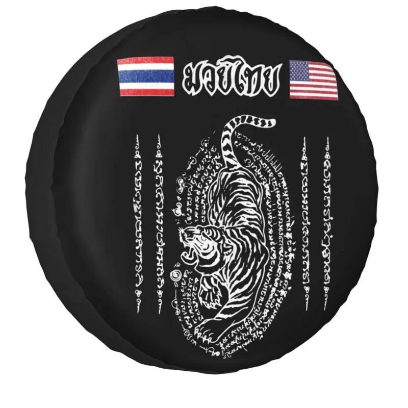 Muay Thai Spare Tire Cover Case for Suzuki Mitsubish America to Thailand Tiger Car Wheel Protectors Accessories 14