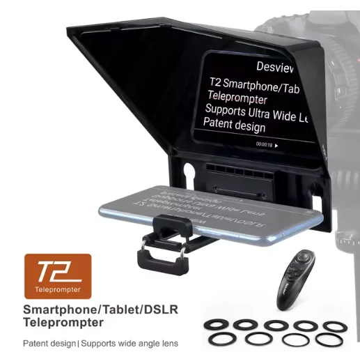 Desview T2 Teleprompter for Smartphone Tablet DSLR Camera Phone Video Recording for Tablet Smartphone iPad