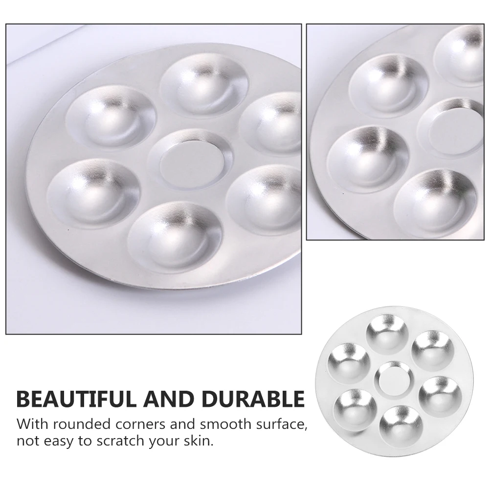 

2 pcs Stainless Steel Paint Trays Mixing Pigments Rounded Corners Smooth Surface Painting Color Drawing Accessories