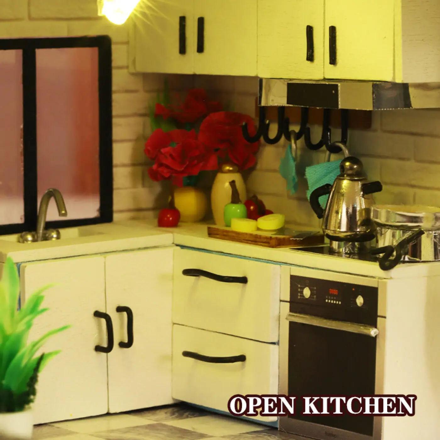 DIY Wooden House Toys Cabin With Lights Creative Loft Bedroom Living Room Model Miniature House Furniture Toy Christmas Gifts