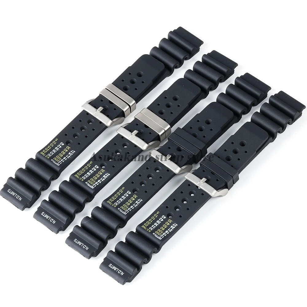 ND الحدود غواص سيليكون حزام 22 مللي متر حزام (استيك) ساعة 20 مللي متر 24 مللي متر ل سايكو للمواطن لشبح المياه ل Promaster المطاط حزام الغوص