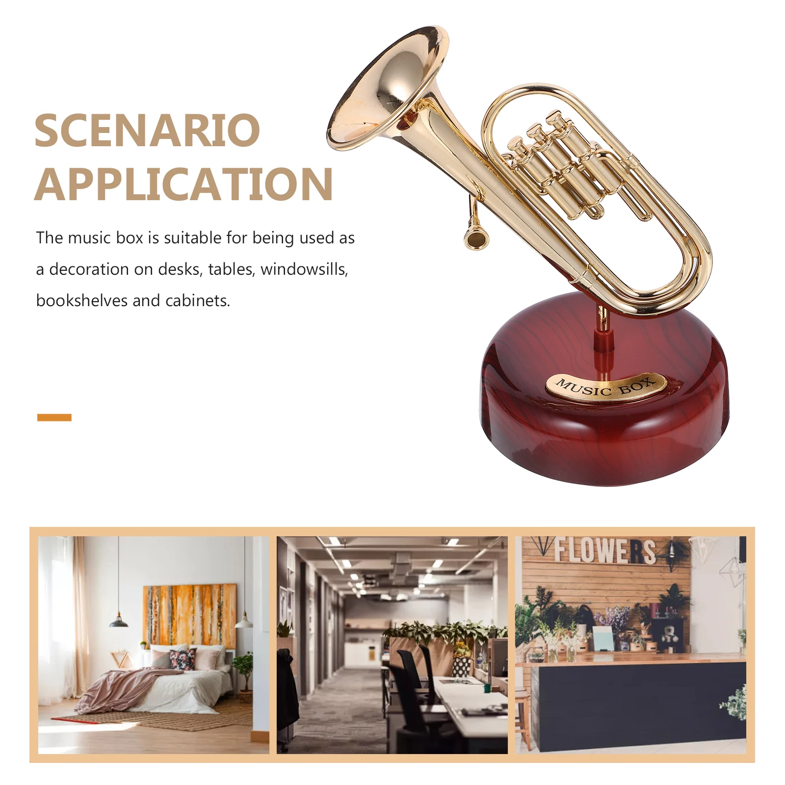 

1Pcs Decorative Vintage Music Box Wind-Up Melody Instrument Ornament