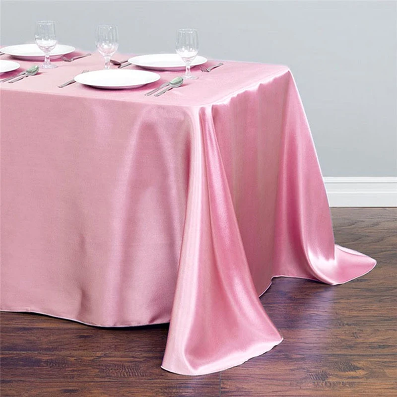 Rectangle Satin White Tablecloth for Table Wedding Decoration Banquet Dining New Year\'s Tablecloth Christmas Table Cloth Cover