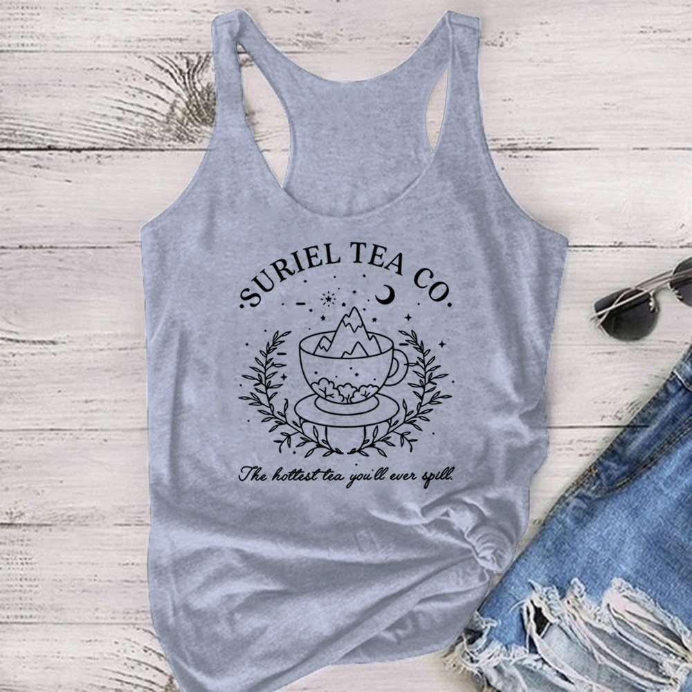 Suriel Tea Co Tank Top A Court of Thorns and Roses Work Out Tanks Acotar Velaris Tee City of Starlight SJM Bookish Vest Top Gift image 4