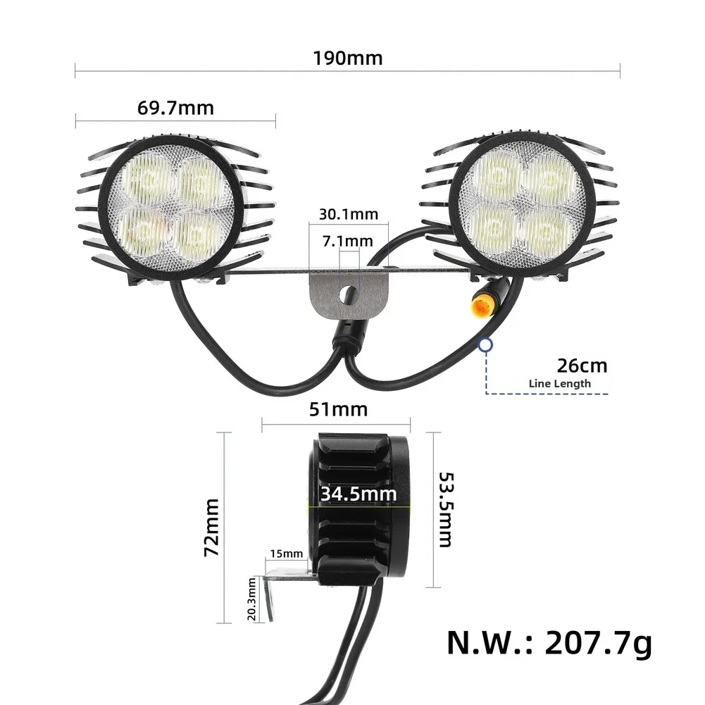 For kukirin For G2 Pro For G2 Max Dual LED Headlight Retrofit Kit FOR Electric Scooter Aluminum Alloy PP Construction