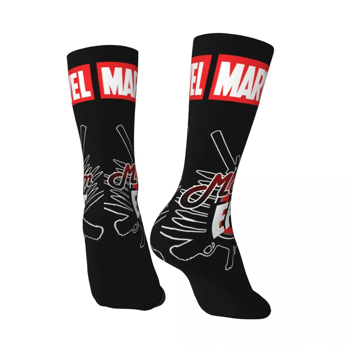 Funny Crazy Maximum Effort Sock for Men Hip Hop Harajuku Marvel X-man Deadpool & Wolverine Quality Printed Boys Crew Sock