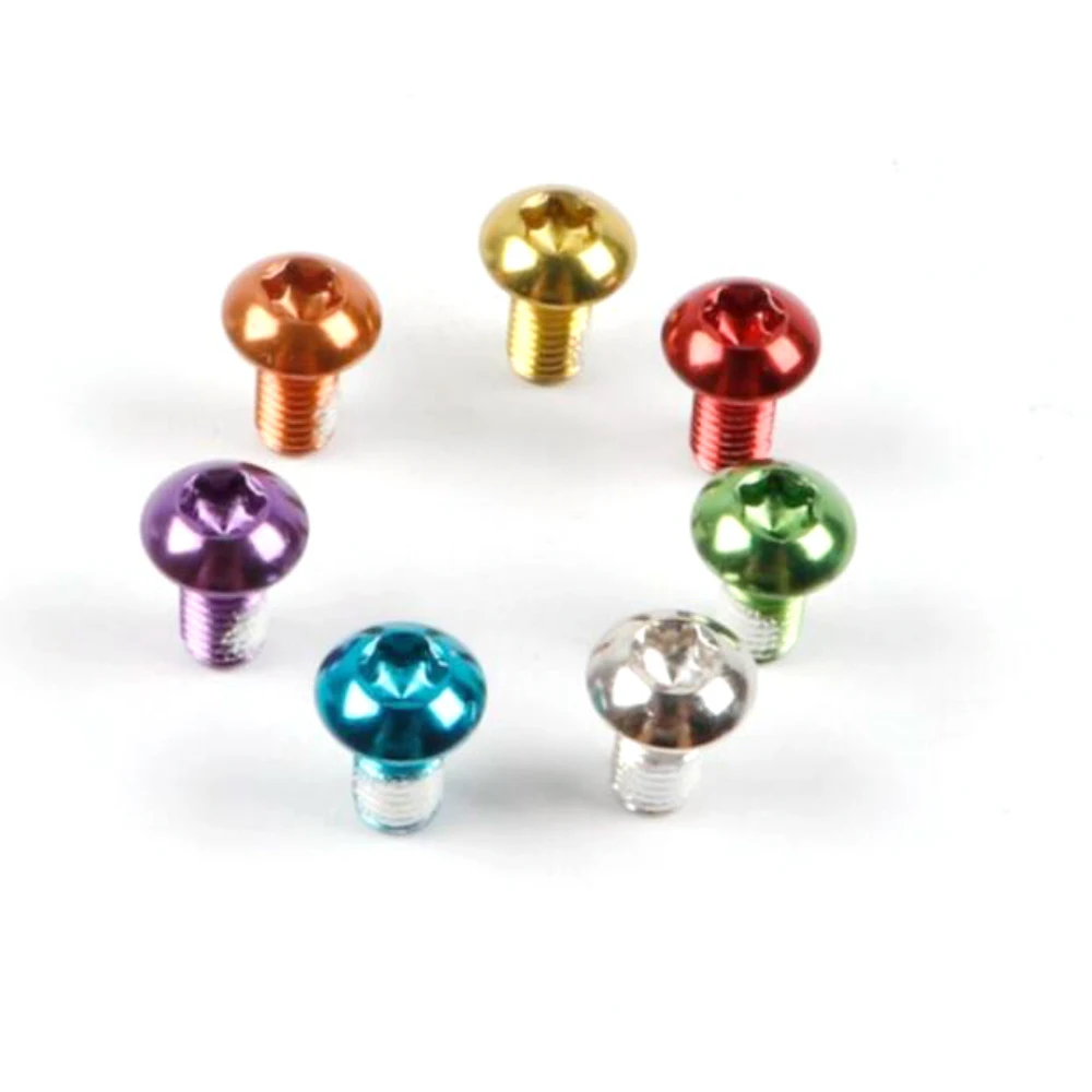 マウンテンバイクディスクブレーキローター用ボルト,t25 torxねじ,ディスクスクリュー,m5x10mm,7色,1個,3個,6個