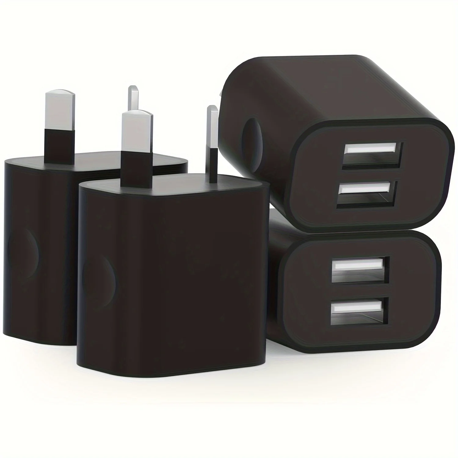 4Pcs Black Dual Usb… - image