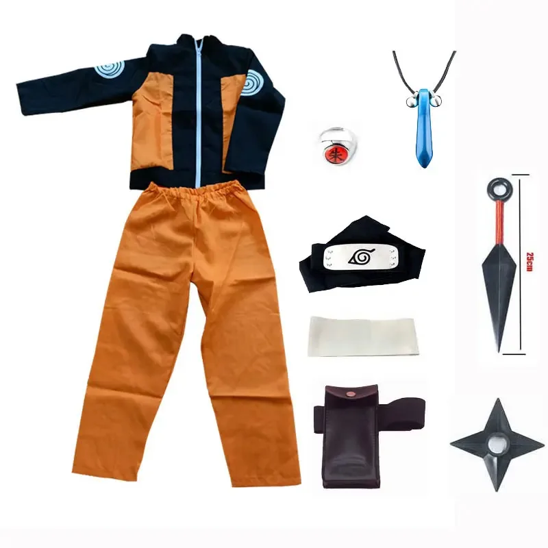 Bear's Den Children Adult Anime Ninja Cosplay Costume Performance Clothes Boys Men Uzumaki Uniform Kids Halloween Cost New 2025