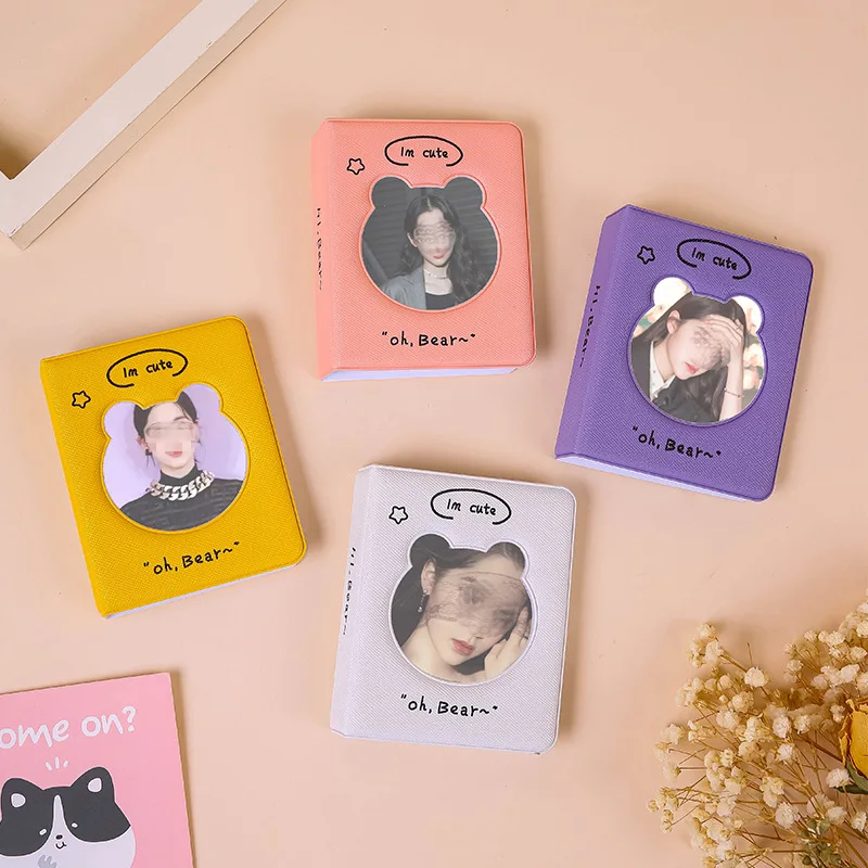 

Cute Bear 32 Pocket 3 inch polaroid photo album Star love bean collection book Korea Instagram movie ticket collection book