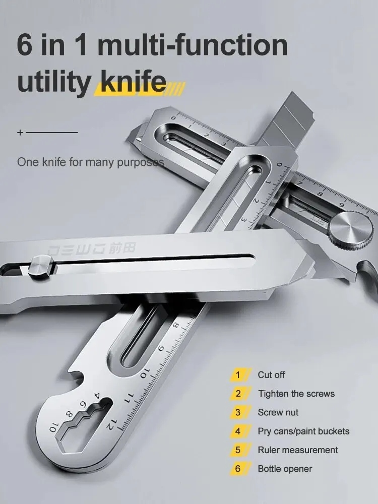 New Stainless Steel Utility Knife Steel Wallpaper Knife Holder Durable Sturdy Fast Cutting Manual Lock For Comfortable Grip image 4