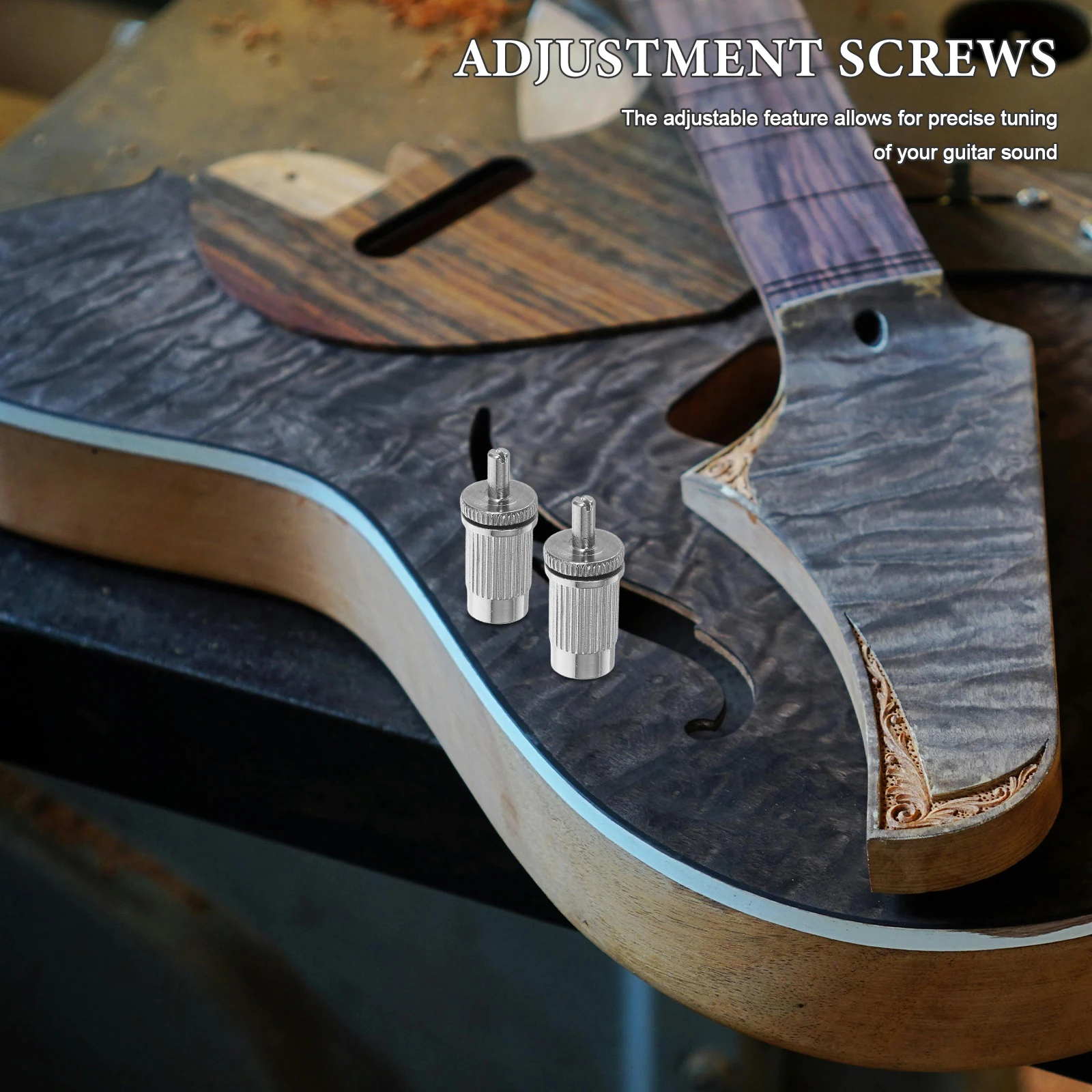 

4 Pcs Component Electric Guitar Adjustment Screw Metal Acoustic Pegs Bridge Pins