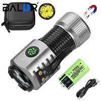 4 F35 LED Flashlights Alloy Portable Hat Clip Lamp 18350 Torch 1800 Lumens Rechargeable ATR Light with Magnet for Hiking Camping