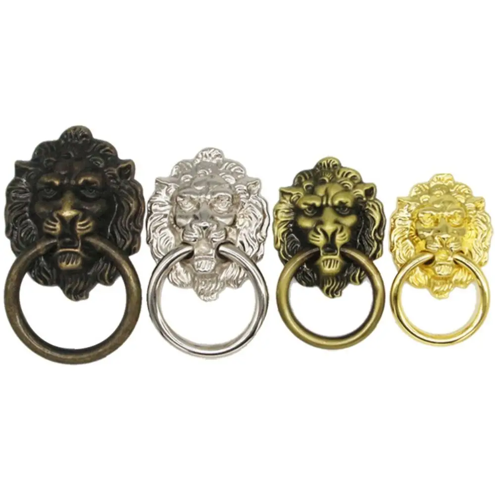 جديد العتيقة الأسد رئيس مقبض الباب سبائك الزنك الأجهزة المنزلية المطبخ مقابض للخزانة متعددة الوظائف الزخرفية سحب مقبض الباب