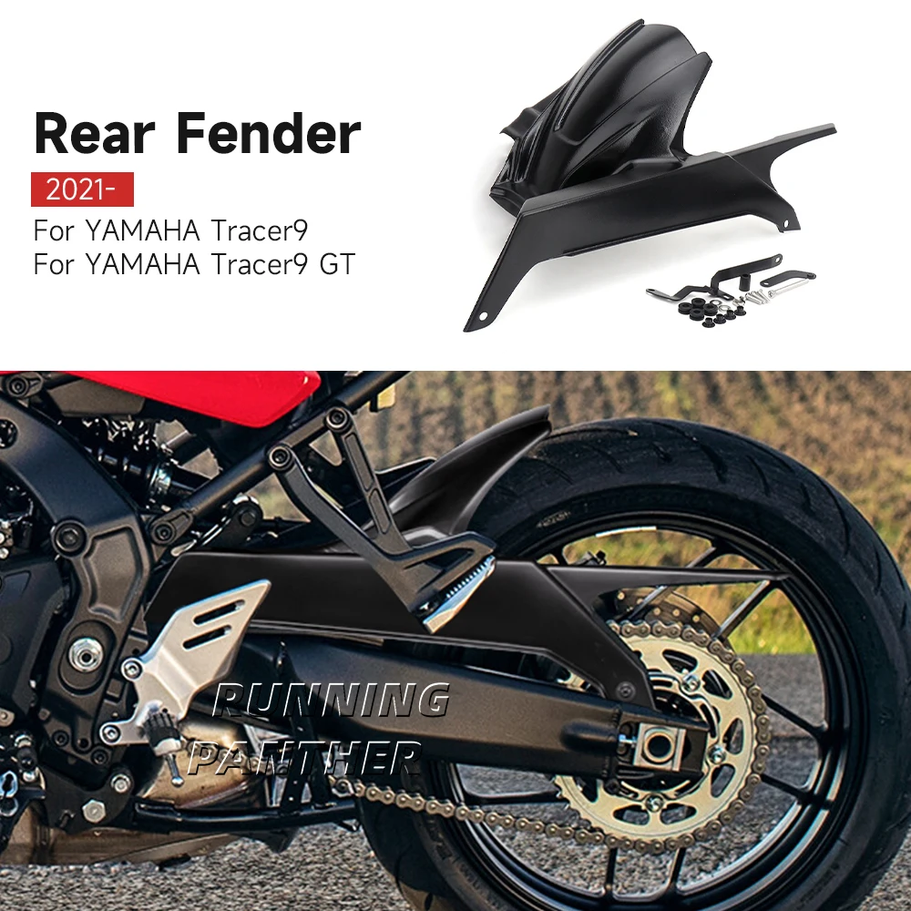 Motorcycle Black/Carbon fiber Mudguard ABS Mud Guard Rear Fender For Yamaha Tracer9 Tracer 9 TRACER 9 GT 2021 2022 2023 2024