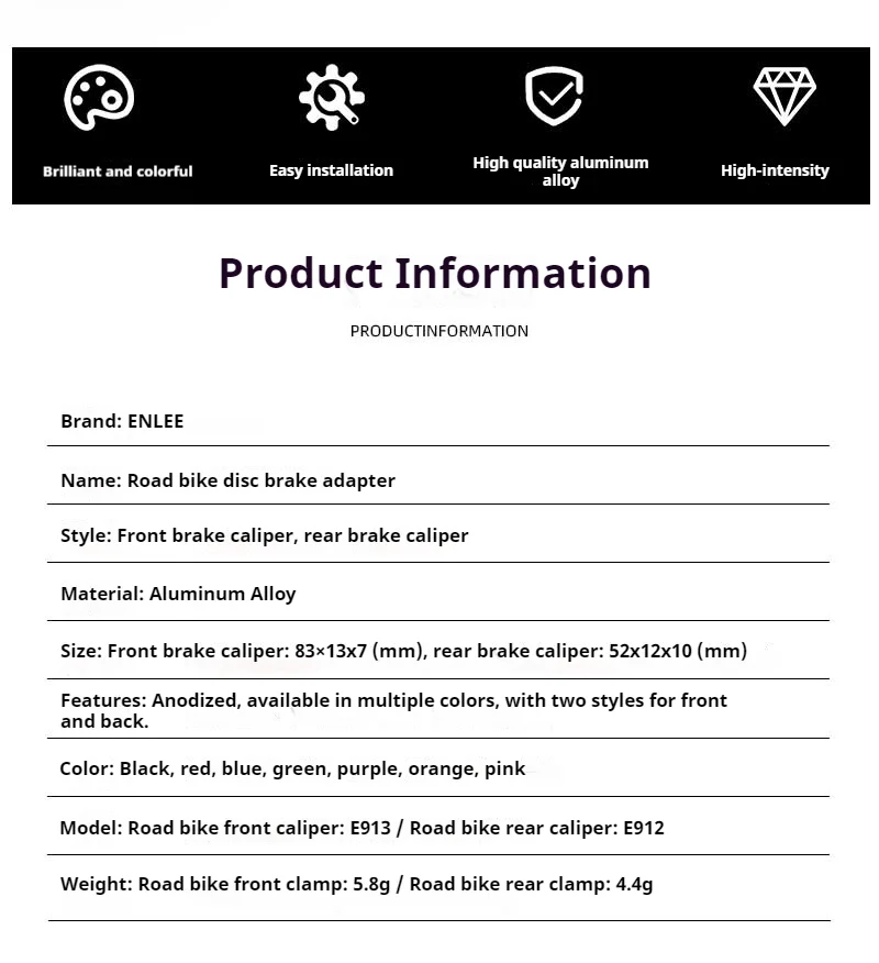 ENLEE Rennrad-Scheibenbremsen-Konverter, ultraleichter Adapter, 140 U/min auf 160 mm, direkt montierte hydraulische Scheibenbremsen vorne und hinten – Detail 2
