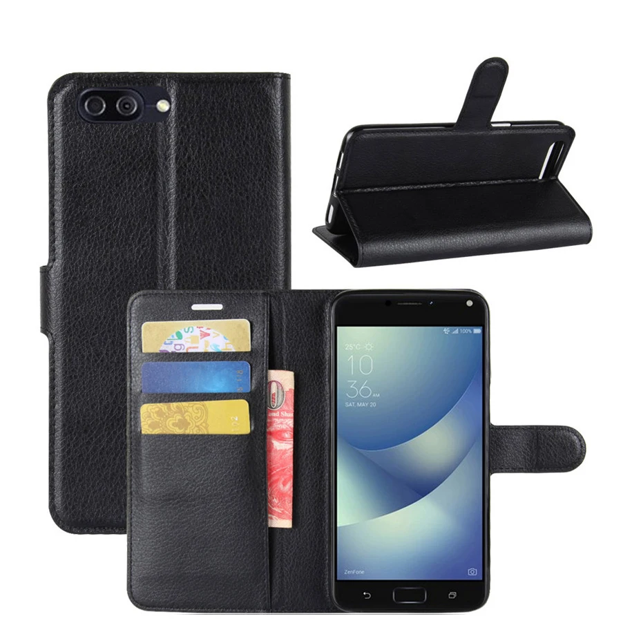 Flip Case For Zenfone 4 Max ZC554KL Hight Quality Leather Stand