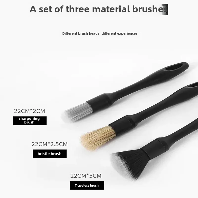 Factory direct sales cross-border hot selling replaceable steam detail brush bristle brush interior dashboard car wash set brush