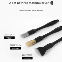 Factory direct sales cross-border hot selling replaceable steam detail brush bristle brush interior dashboard car wash set brush