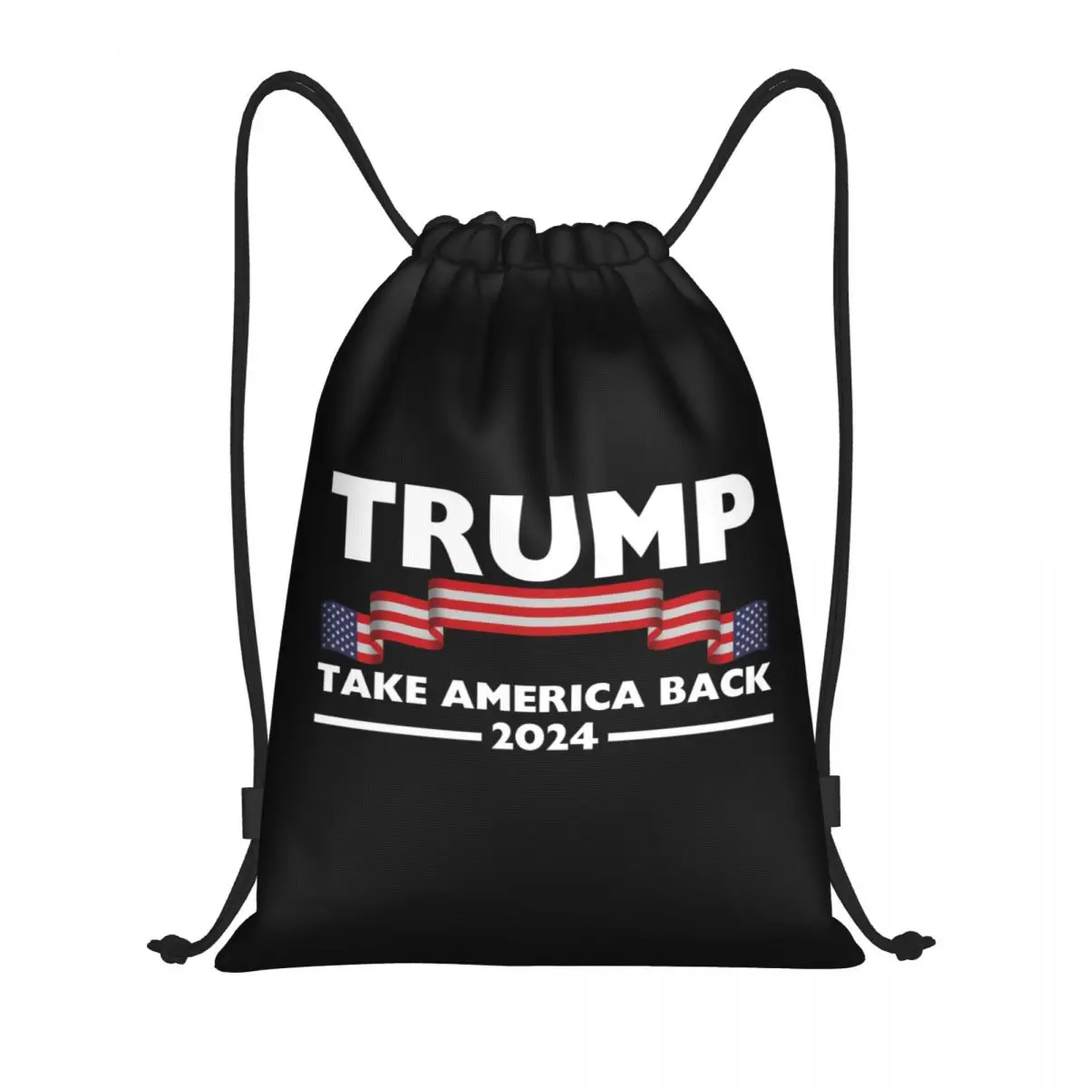 Saco de ginástica com cordão para homens e mulheres, mochila de armazenamento leve, US America Back USA, Trump 2024, personalizado