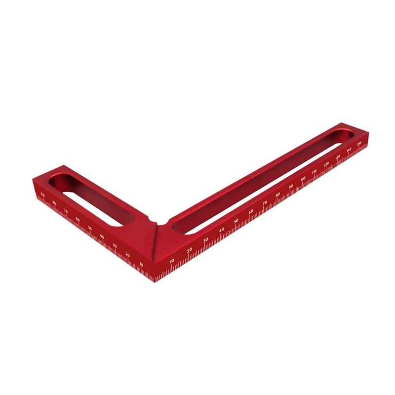 Woodworking Right Angle Ruler Carpenter Square Measuring Ruler 90° Right Angle Calibrator For Wood Work Projects Red 160Mm