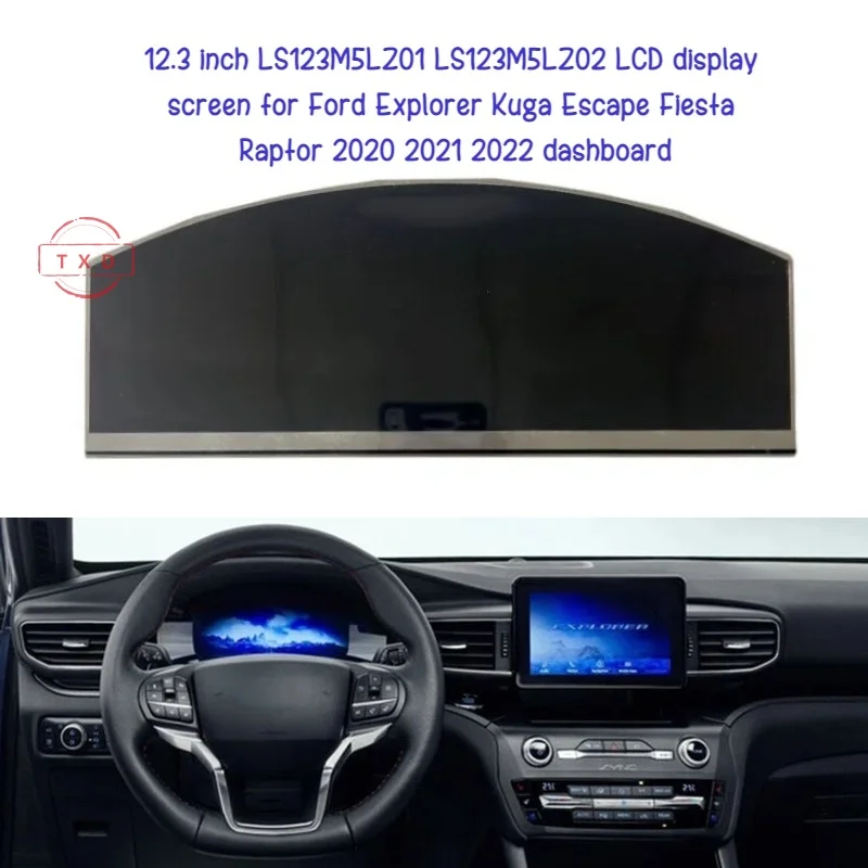 12.3 Inch LS123M5LZ01 LS123M5LZ02 LCD Display Screen for Ford Explorer Kuga Escape Fiesta Raptor 2020 2021 2022 Dashboard