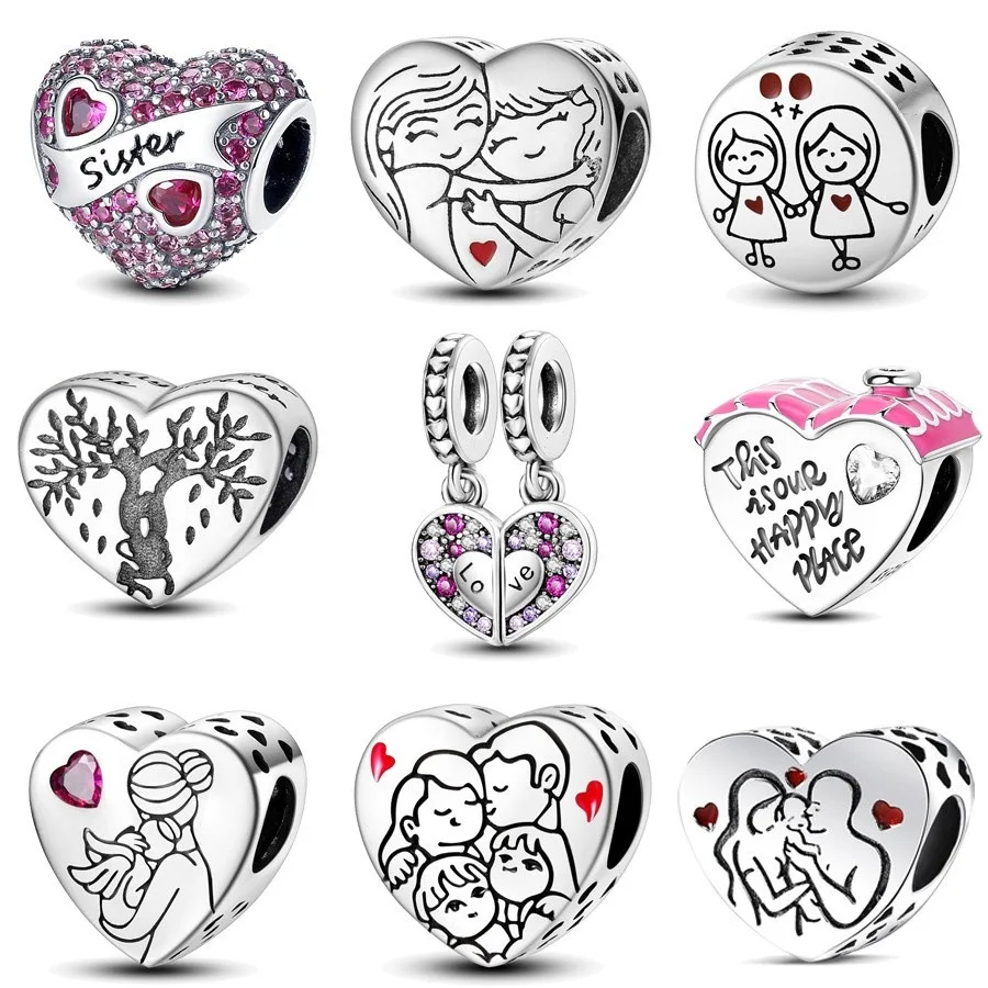 

Family Charms 925 Silver Original Bead Openable Heart Penguin Claw For Girl Pendant Fit Bracelet Diy Woman Fashion Jewelry