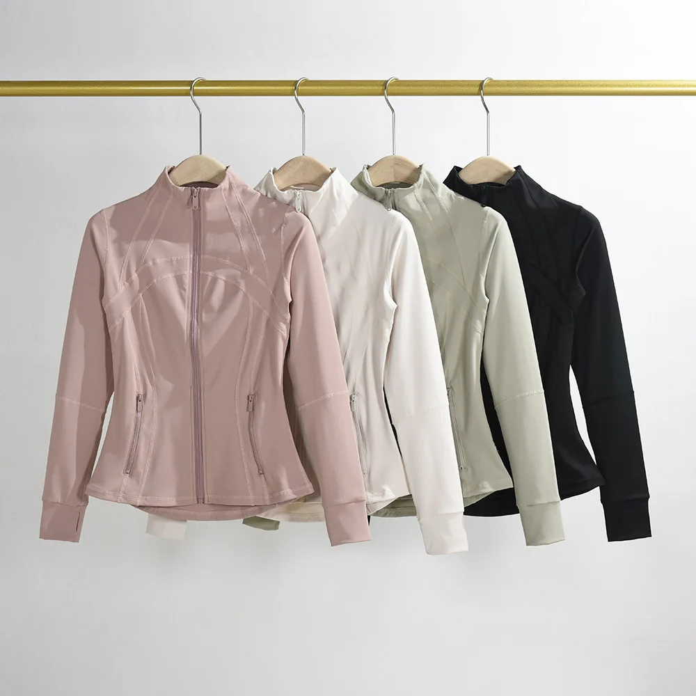 

Women Yoga Tops Tight Fit Long Sleeve Zipper Running Sportswear Fitness Suit Autumn Winter Outerwear Jacket Stand Collar Clothes