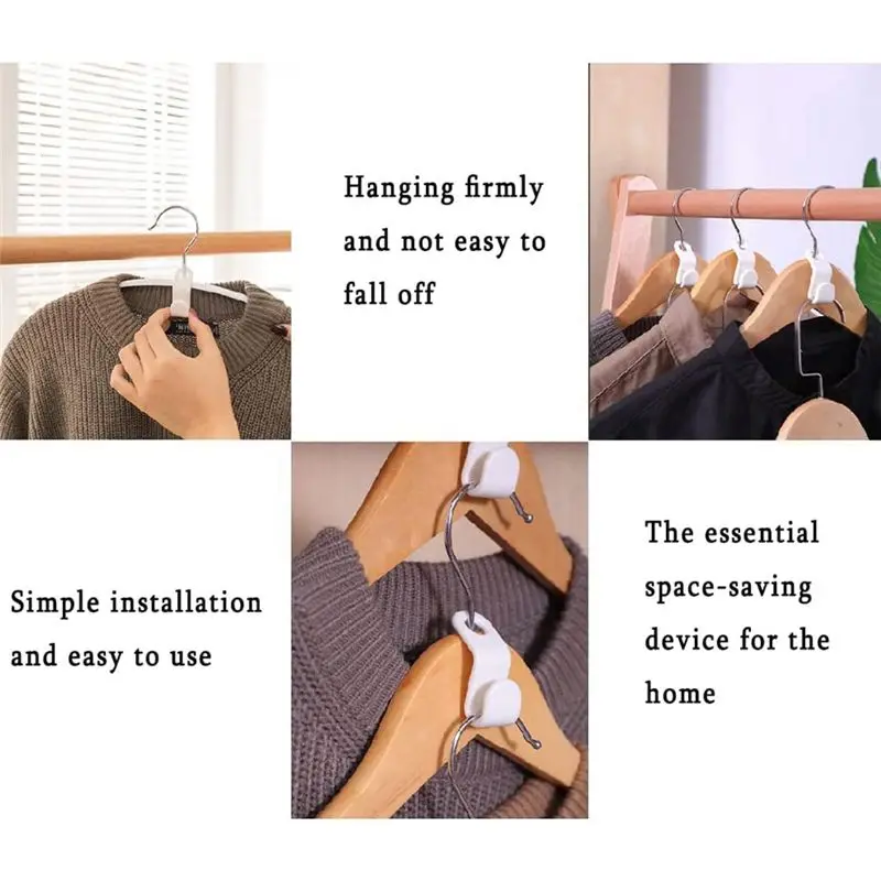 

Крючки для одежды RANA, черно-белые прочные пластиковые крючки для вешалок, экономия места