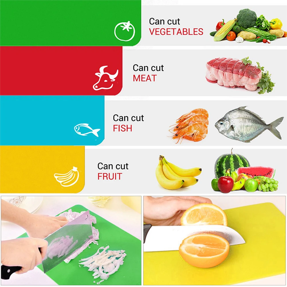 

6pcs Hanging Cutting Wear-Resistant Kitchen Boards Portable Vegetable Fruit Chopping Boards Household Plastic Kitchen Tools