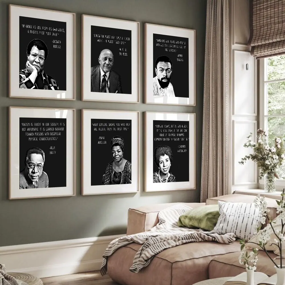 

Inspirational Quotes Black Authors Posters and Prints Canvas Painting Wall Art Pictures for Teachers Classroom Home Decoration