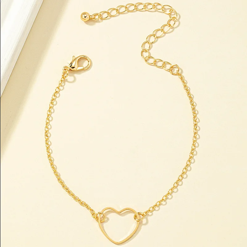 Simple Gold Color Hollow Heart Bracelet Bangles for Women Trend Adjustable Charm Bracelets Wedding Trend Jewelry Gift